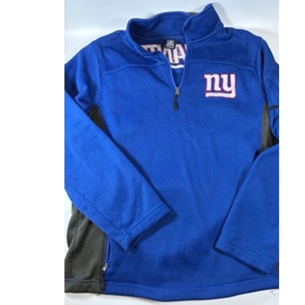 Mens 1/4 Zip Pullover, NY Giants, Fleece Lined, Size Medium